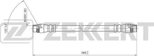 Zekkert BS-9423 - Тормозной шланг autosila-amz.com