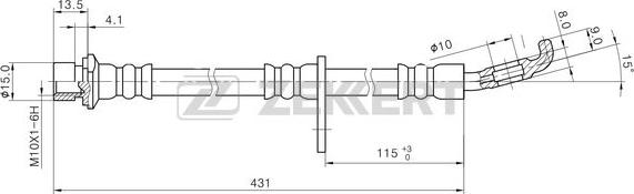 Zekkert BS-9479 - Тормозной шланг autosila-amz.com