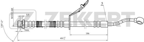 Zekkert BS-9475 - Тормозной шланг autosila-amz.com