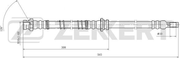 Zekkert BS-9504 - Тормозной шланг autosila-amz.com