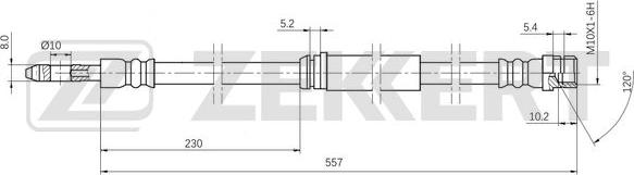 Zekkert BS-9505 - Тормозной шланг autosila-amz.com