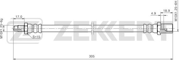 Zekkert BS-9502 - Тормозной шланг autosila-amz.com