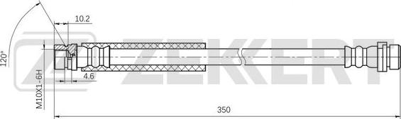 Zekkert BS-9507 - Тормозной шланг autosila-amz.com