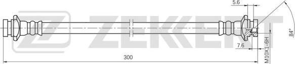 Zekkert BS-9522 - Тормозной шланг autosila-amz.com