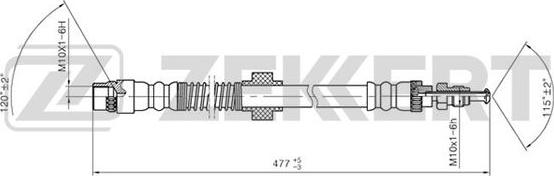 Zekkert BS-9098 - Тормозной шланг autosila-amz.com