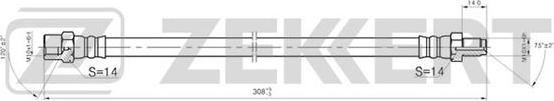 Zekkert BS-9005 - Тормозной шланг autosila-amz.com