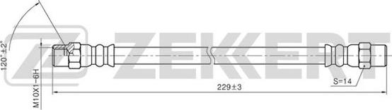 Zekkert BS-9001 - Тормозной шланг autosila-amz.com