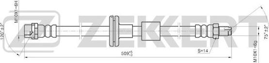 Zekkert BS-9038 - Тормозной шланг autosila-amz.com