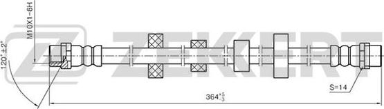 Zekkert BS-9074 - Тормозной шланг autosila-amz.com