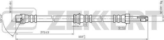 Zekkert BS-9196 - Тормозной шланг autosila-amz.com