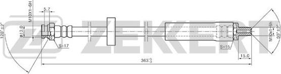 Zekkert BS-9114 - Тормозной шланг autosila-amz.com