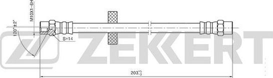 Zekkert BS-9398 - Тормозной шланг autosila-amz.com