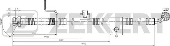 Zekkert BS-9349 - Тормозной шланг autosila-amz.com