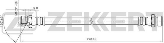 Zekkert BS-9342 - Тормозной шланг autosila-amz.com