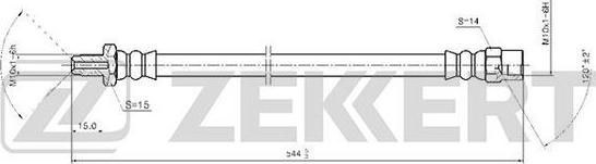 Zekkert BS-9389 - Шланг тормозной задний MB V-class (638/2) 96-, Vito (638) 96- autosila-amz.com
