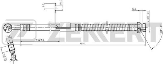 Zekkert BS-9329 - Тормозной шланг autosila-amz.com