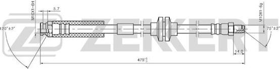 Zekkert BS-9249 - Тормозной шланг autosila-amz.com