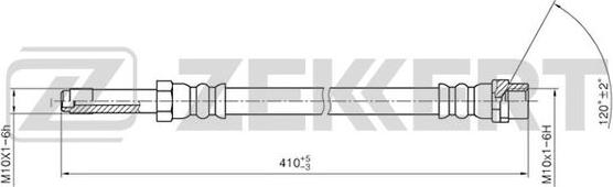 Zekkert BS-9201 - Тормозной шланг autosila-amz.com