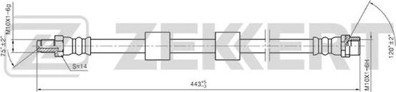 Zekkert BS-9208 - Тормозной шланг autosila-amz.com