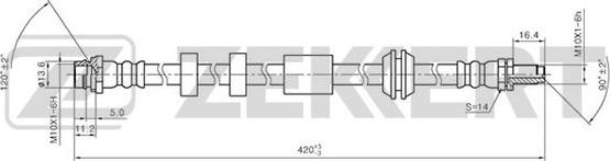 Zekkert BS-9211 - Тормозной шланг autosila-amz.com