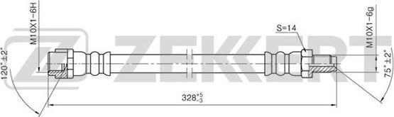 Zekkert BS-9283 - Тормозной шланг autosila-amz.com