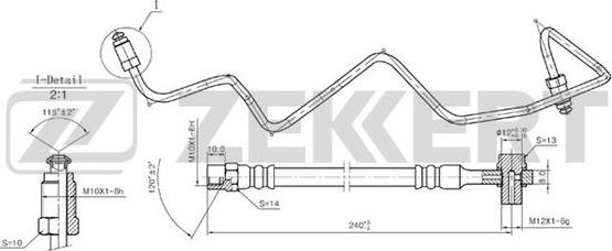 Zekkert BS-9239 - Тормозной шланг autosila-amz.com