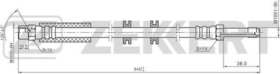 Zekkert BS-9231 - Тормозной шланг autosila-amz.com