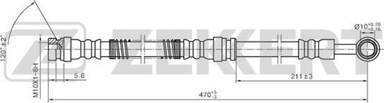 Zekkert BS-9221 - Тормозной шланг autosila-amz.com