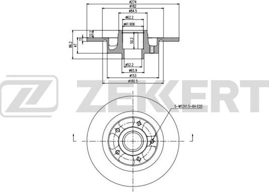 Zekkert BS-5998BZ - Тормозной диск autosila-amz.com