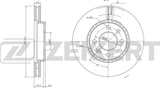 Zekkert BS-5944 - Тормозной диск autosila-amz.com