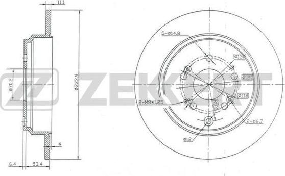 Zekkert BS-5950 - Тормозной диск autosila-amz.com