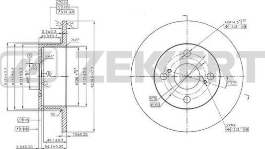 Zekkert BS-5967 - Тормозной диск autosila-amz.com