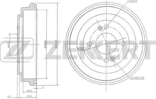 Zekkert BS-5912 - Тормозной барабан autosila-amz.com