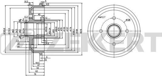 Zekkert BS-5986 - Тормозной барабан autosila-amz.com