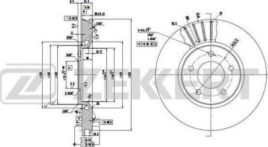 Zekkert BS-5934 - Тормозной диск autosila-amz.com