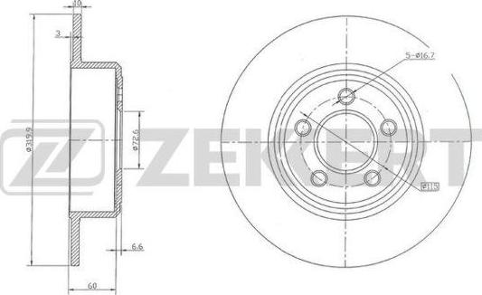 Zekkert BS-5933 - Тормозной диск autosila-amz.com