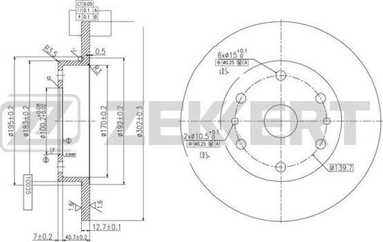 Zekkert BS-5978 - Тормозной диск autosila-amz.com