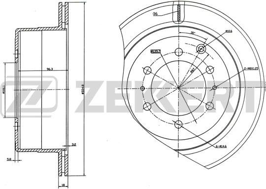 Zekkert BS-5494 - Тормозной диск autosila-amz.com