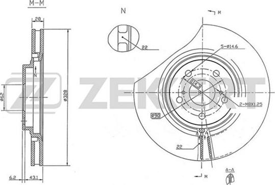 Zekkert BS-5460 - Тормозной диск autosila-amz.com