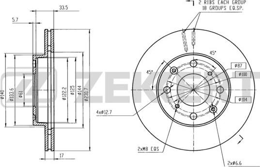 Zekkert BS-5462 - Тормозной диск autosila-amz.com