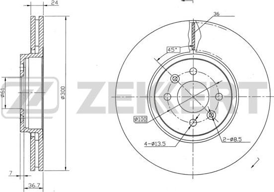 Zekkert BS-5404 - Тормозной диск autosila-amz.com