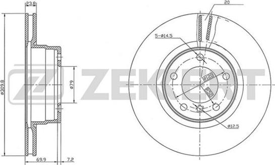 Zekkert BS-5400 - Тормозной диск autosila-amz.com