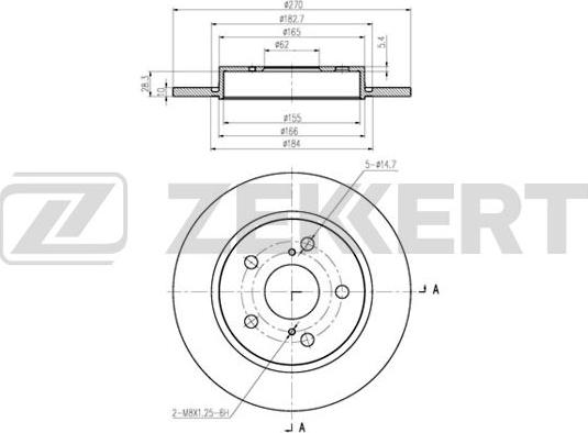 Zekkert BS-5419B - Тормозной диск autosila-amz.com