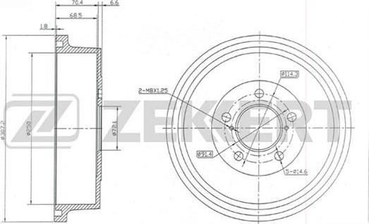 Zekkert BS-5484 - Тормозной барабан autosila-amz.com