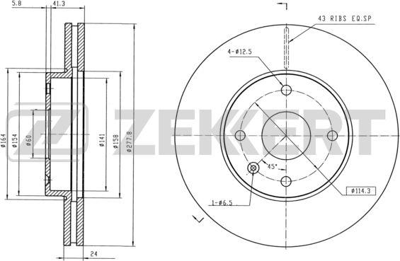 Zekkert BS-5425 - Тормозной диск autosila-amz.com