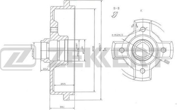 Zekkert BS-5427 - Тормозной барабан autosila-amz.com