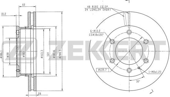 Zekkert BS-5477 - Тормозной диск autosila-amz.com