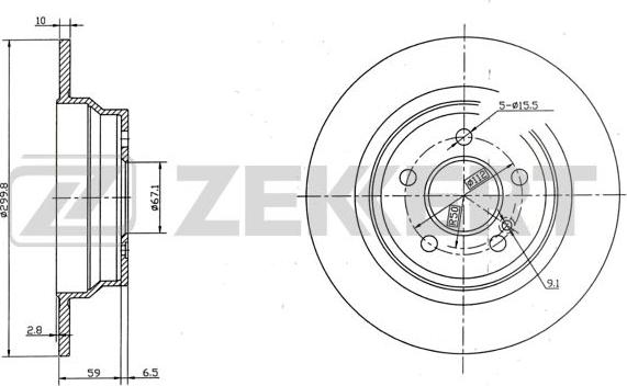 Zekkert BS-5598 - Тормозной диск autosila-amz.com