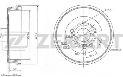 Zekkert BS-5552 - Тормозной барабан autosila-amz.com