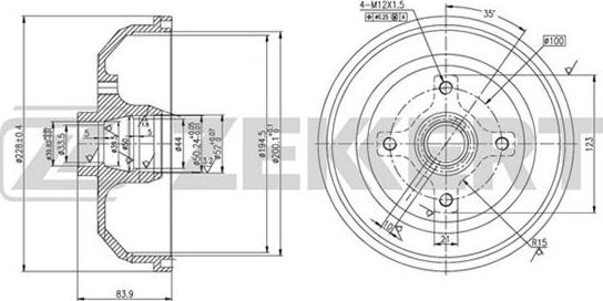 Zekkert BS-5565 - Тормозной барабан autosila-amz.com